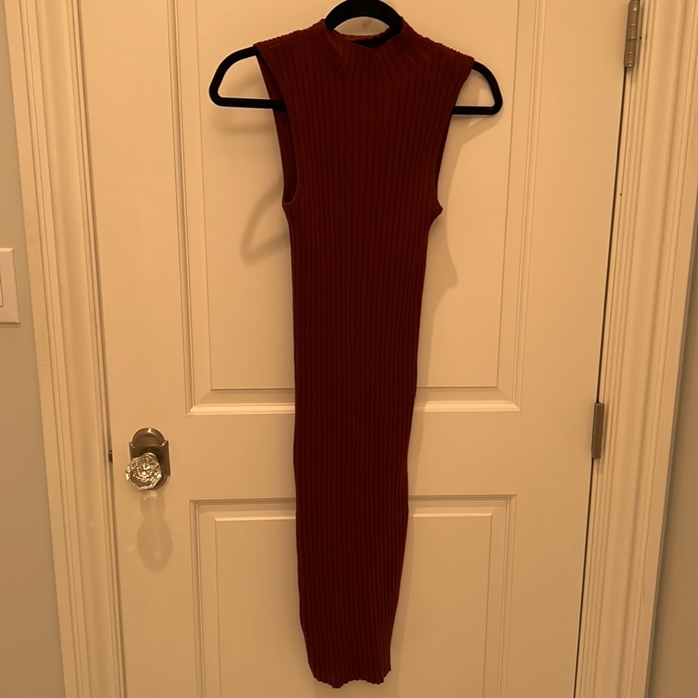 Wildfires Sz S Maroon Knit High Neck Dress
